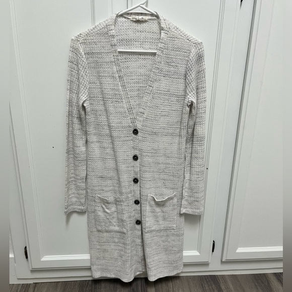 NINE BRITTON Blair Button Waffle Duster Cardigan- Size Small - Picture 5 of 9